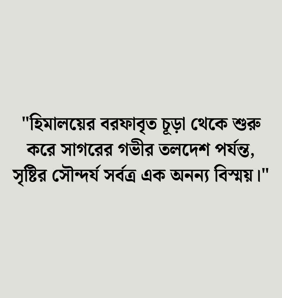 100+ সৃষ্টিকর্তা নিয়ে উক্তি: সৃষ্টির সৌন্দর্য নিয়ে উক্তি ও স্ট্যাটাস 2026 সৃষ্টির সৌন্দর্য নিয়ে উক্তি